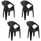 Modern Plastic Dining Arm Chairs Outdoor Side Back Patio Dining Armchairs Black 4 Piece Set Clearhalo ' kitchen&dining_furn' 'Dining Chairs' 'Dining Tables & Seating' 'dining_chair' 'furn' 'furn_dining_chair' 'Furniture' 'furniture_dining_chair' 'Kitchen & Dining Furniture' 'kitchen' 4098557