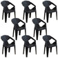 Modern Plastic Dining Arm Chairs Outdoor Side Back Patio Dining Armchairs Black 8 Piece Set Clearhalo ' kitchen&dining_furn' 'Dining Chairs' 'Dining Tables & Seating' 'dining_chair' 'furn' 'furn_dining_chair' 'Furniture' 'furniture_dining_chair' 'Kitchen & Dining Furniture' 'kitchen' 4098558