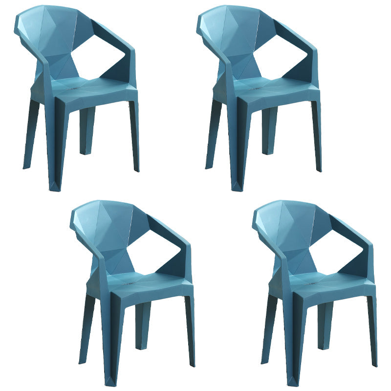 Modern Plastic Dining Arm Chairs Outdoor Side Back Patio Dining Armchairs Peacock Blue 4 Piece Set Clearhalo ' kitchen&dining_furn' 'Dining Chairs' 'Dining Tables & Seating' 'dining_chair' 'furn' 'furn_dining_chair' 'Furniture' 'furniture_dining_chair' 'Kitchen & Dining Furniture' 'kitchen' 4098561