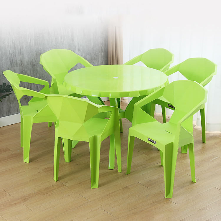 Modern Plastic Dining Arm Chairs Outdoor Side Back Patio Dining Armchairs Clearhalo ' kitchen&dining_furn' 'Dining Chairs' 'Dining Tables & Seating' 'dining_chair' 'furn' 'furn_dining_chair' 'Furniture' 'furniture_dining_chair' 'Kitchen & Dining Furniture' 'kitchen' 4098563
