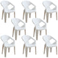 Modern Plastic Dining Arm Chairs Outdoor Side Back Patio Dining Armchairs White 8 Piece Set Clearhalo ' kitchen&dining_furn' 'Dining Chairs' 'Dining Tables & Seating' 'dining_chair' 'furn' 'furn_dining_chair' 'Furniture' 'furniture_dining_chair' 'Kitchen & Dining Furniture' 'kitchen' 4098566