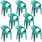 Modern Plastic Dining Arm Chairs Outdoor Side Back Patio Dining Armchairs Mint Green 8 Piece Set Clearhalo ' kitchen&dining_furn' 'Dining Chairs' 'Dining Tables & Seating' 'dining_chair' 'furn' 'furn_dining_chair' 'Furniture' 'furniture_dining_chair' 'Kitchen & Dining Furniture' 'kitchen' 4098570