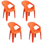 Modern Plastic Dining Arm Chairs Outdoor Side Back Patio Dining Armchairs Orange 4 Piece Set Clearhalo ' kitchen&dining_furn' 'Dining Chairs' 'Dining Tables & Seating' 'dining_chair' 'furn' 'furn_dining_chair' 'Furniture' 'furniture_dining_chair' 'Kitchen & Dining Furniture' 'kitchen' 4098571