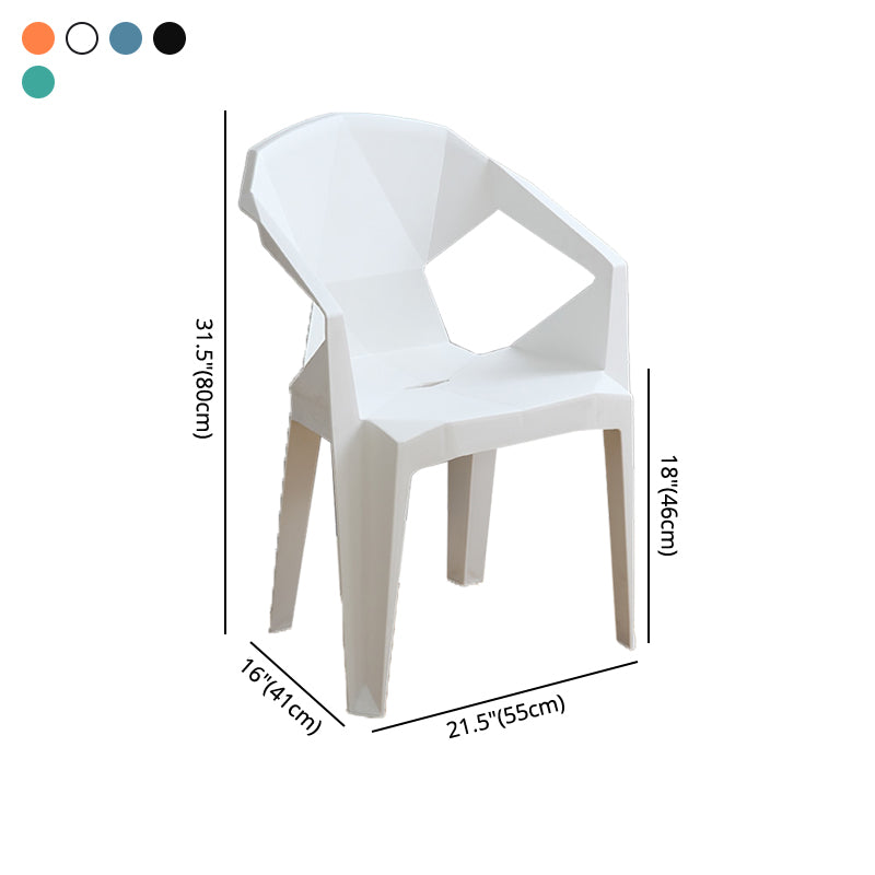 Modern Plastic Dining Arm Chairs Outdoor Side Back Patio Dining Armchairs Clearhalo ' kitchen&dining_furn' 'Dining Chairs' 'Dining Tables & Seating' 'dining_chair' 'furn' 'furn_dining_chair' 'Furniture' 'furniture_dining_chair' 'Kitchen & Dining Furniture' 'kitchen' 4098573