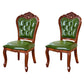 Victorian Armless Dining Chairs Leather Upholstered Side Chairs (Set of 2) Green Clearhalo ' kitchen&dining_furn' 'Dining Chairs' 'Dining Tables & Seating' 'dining_chair' 'furn' 'furn_dining_chair' 'Furniture' 'furniture_dining_chair' 'Kitchen & Dining Furniture' 'kitchen' 4098575