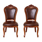 Victorian Armless Dining Chairs Leather Upholstered Side Chairs (Set of 2) Coffee Clearhalo ' kitchen&dining_furn' 'Dining Chairs' 'Dining Tables & Seating' 'dining_chair' 'furn' 'furn_dining_chair' 'Furniture' 'furniture_dining_chair' 'Kitchen & Dining Furniture' 'kitchen' 4098576