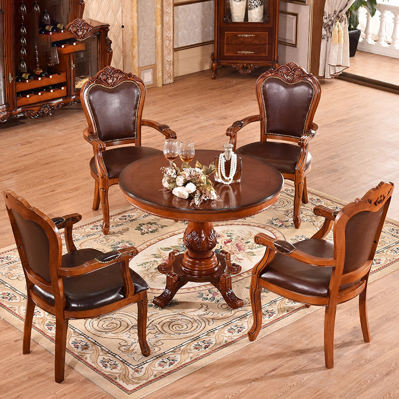 Victorian Armless Dining Chairs Leather Upholstered Side Chairs (Set of 2) Clearhalo ' kitchen&dining_furn' 'Dining Chairs' 'Dining Tables & Seating' 'dining_chair' 'furn' 'furn_dining_chair' 'Furniture' 'furniture_dining_chair' 'Kitchen & Dining Furniture' 'kitchen' 4098577