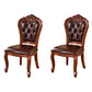 Victorian Armless Dining Chairs Leather Upholstered Side Chairs (Set of 2) Dark Coffee Clearhalo ' kitchen&dining_furn' 'Dining Chairs' 'Dining Tables & Seating' 'dining_chair' 'furn' 'furn_dining_chair' 'Furniture' 'furniture_dining_chair' 'Kitchen & Dining Furniture' 'kitchen' 4098580