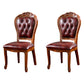 Victorian Armless Dining Chairs Leather Upholstered Side Chairs (Set of 2) Red Clearhalo ' kitchen&dining_furn' 'Dining Chairs' 'Dining Tables & Seating' 'dining_chair' 'furn' 'furn_dining_chair' 'Furniture' 'furniture_dining_chair' 'Kitchen & Dining Furniture' 'kitchen' 4098582
