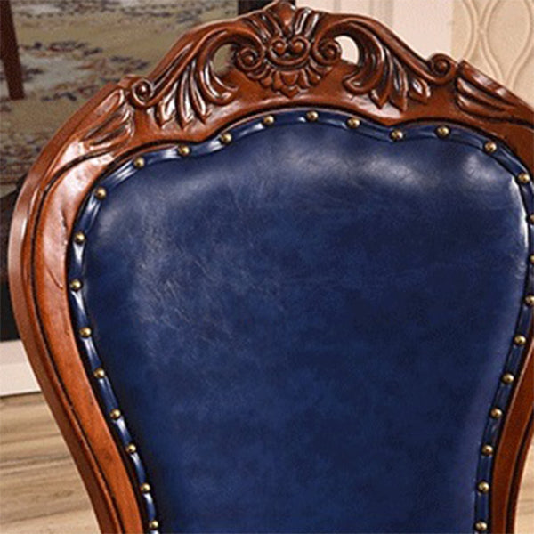 Victorian Armless Dining Chairs Leather Upholstered Side Chairs (Set of 2) Clearhalo ' kitchen&dining_furn' 'Dining Chairs' 'Dining Tables & Seating' 'dining_chair' 'furn' 'furn_dining_chair' 'Furniture' 'furniture_dining_chair' 'Kitchen & Dining Furniture' 'kitchen' 4098584