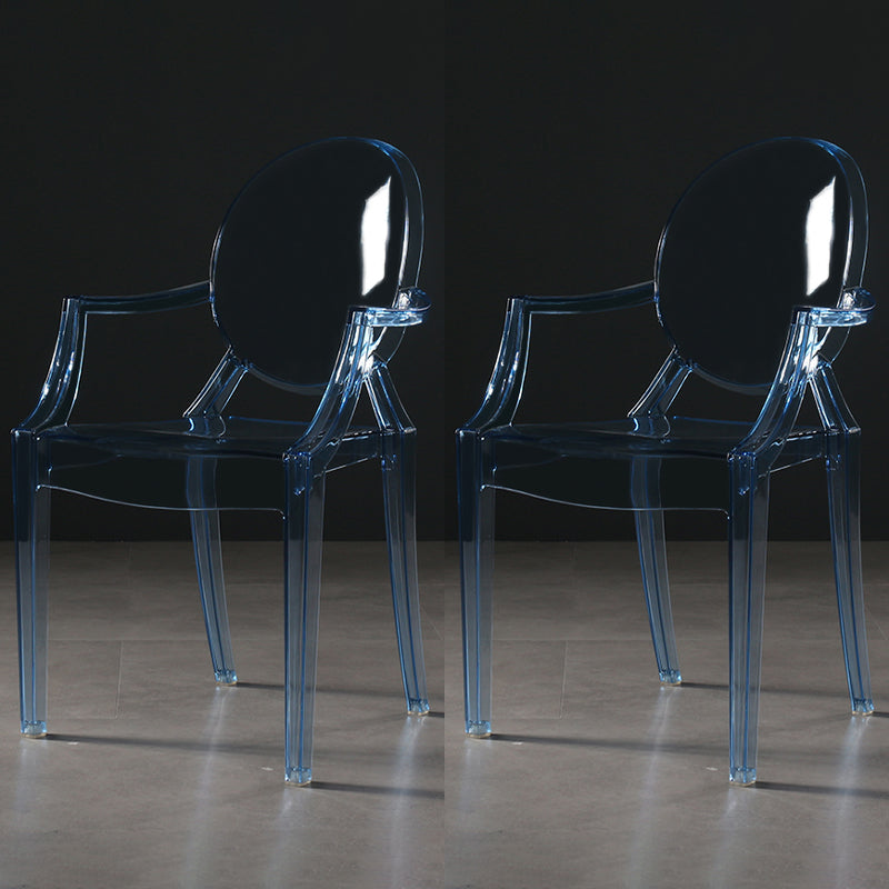 Nordic Style Plastic Dining Side Chair Dining Arm Side Chairs for Kitchen Light Blue-Clear 2 Piece Set Clearhalo ' kitchen&dining_furn' 'Dining Chairs' 'Dining Tables & Seating' 'dining_chair' 'furn' 'furn_dining_chair' 'Furniture' 'furniture_dining_chair' 'Kitchen & Dining Furniture' 'kitchen' 4098590