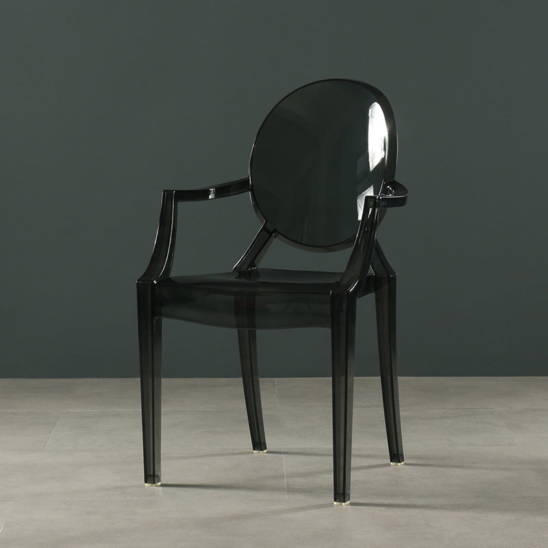 Nordic Style Plastic Dining Side Chair Dining Arm Side Chairs for Kitchen Dark Gray 1 Piece Clearhalo ' kitchen&dining_furn' 'Dining Chairs' 'Dining Tables & Seating' 'dining_chair' 'furn' 'furn_dining_chair' 'Furniture' 'furniture_dining_chair' 'Kitchen & Dining Furniture' 'kitchen' 4098611