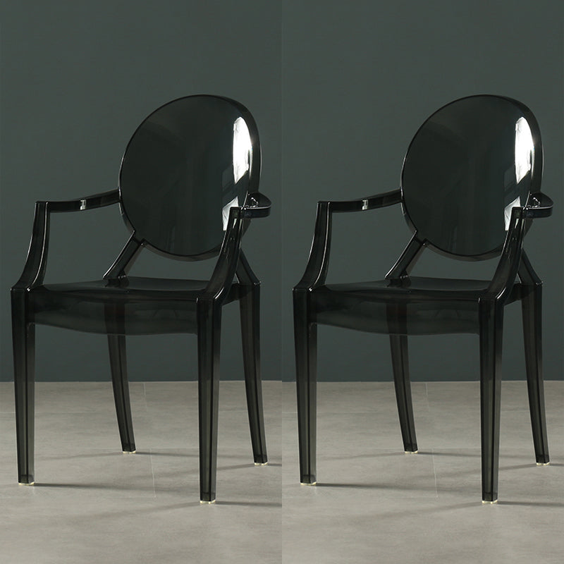 Nordic Style Plastic Dining Side Chair Dining Arm Side Chairs for Kitchen Dark Gray 2 Piece Set Clearhalo ' kitchen&dining_furn' 'Dining Chairs' 'Dining Tables & Seating' 'dining_chair' 'furn' 'furn_dining_chair' 'Furniture' 'furniture_dining_chair' 'Kitchen & Dining Furniture' 'kitchen' 4098612