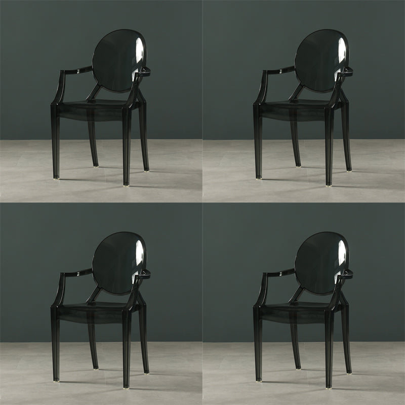 Nordic Style Plastic Dining Side Chair Dining Arm Side Chairs for Kitchen Dark Gray 4 Piece Set Clearhalo ' kitchen&dining_furn' 'Dining Chairs' 'Dining Tables & Seating' 'dining_chair' 'furn' 'furn_dining_chair' 'Furniture' 'furniture_dining_chair' 'Kitchen & Dining Furniture' 'kitchen' 4098613