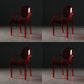 Nordic Style Plastic Dining Side Chair Dining Arm Side Chairs for Kitchen Red Clear 4 Piece Set Clearhalo ' kitchen&dining_furn' 'Dining Chairs' 'Dining Tables & Seating' 'dining_chair' 'furn' 'furn_dining_chair' 'Furniture' 'furniture_dining_chair' 'Kitchen & Dining Furniture' 'kitchen' 4098619
