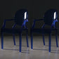 Nordic Style Plastic Dining Side Chair Dining Arm Side Chairs for Kitchen Blue-Clear 2 Piece Set Clearhalo ' kitchen&dining_furn' 'Dining Chairs' 'Dining Tables & Seating' 'dining_chair' 'furn' 'furn_dining_chair' 'Furniture' 'furniture_dining_chair' 'Kitchen & Dining Furniture' 'kitchen' 4098621