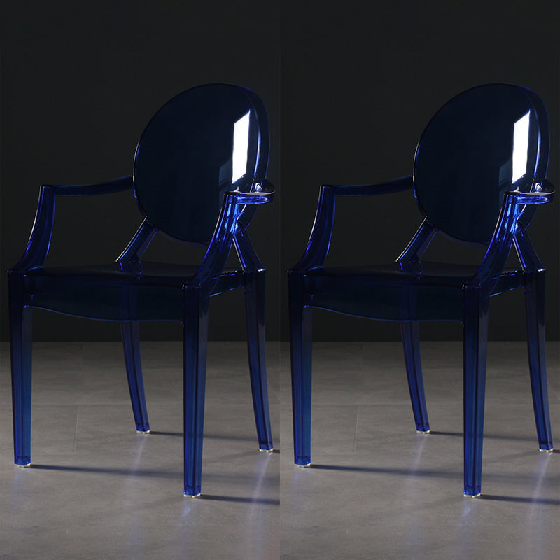 Nordic Style Plastic Dining Side Chair Dining Arm Side Chairs for Kitchen Blue-Clear 2 Piece Set Clearhalo ' kitchen&dining_furn' 'Dining Chairs' 'Dining Tables & Seating' 'dining_chair' 'furn' 'furn_dining_chair' 'Furniture' 'furniture_dining_chair' 'Kitchen & Dining Furniture' 'kitchen' 4098621