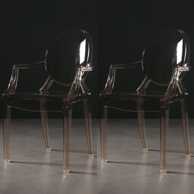 Nordic Style Plastic Dining Side Chair Dining Arm Side Chairs for Kitchen Blue-Amber-Clear 2 Piece Set Clearhalo ' kitchen&dining_furn' 'Dining Chairs' 'Dining Tables & Seating' 'dining_chair' 'furn' 'furn_dining_chair' 'Furniture' 'furniture_dining_chair' 'Kitchen & Dining Furniture' 'kitchen' 4098633