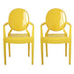 Nordic Style Plastic Dining Side Chair Dining Arm Side Chairs for Kitchen Yellow 2 Piece Set Clearhalo ' kitchen&dining_furn' 'Dining Chairs' 'Dining Tables & Seating' 'dining_chair' 'furn' 'furn_dining_chair' 'Furniture' 'furniture_dining_chair' 'Kitchen & Dining Furniture' 'kitchen' 4098636