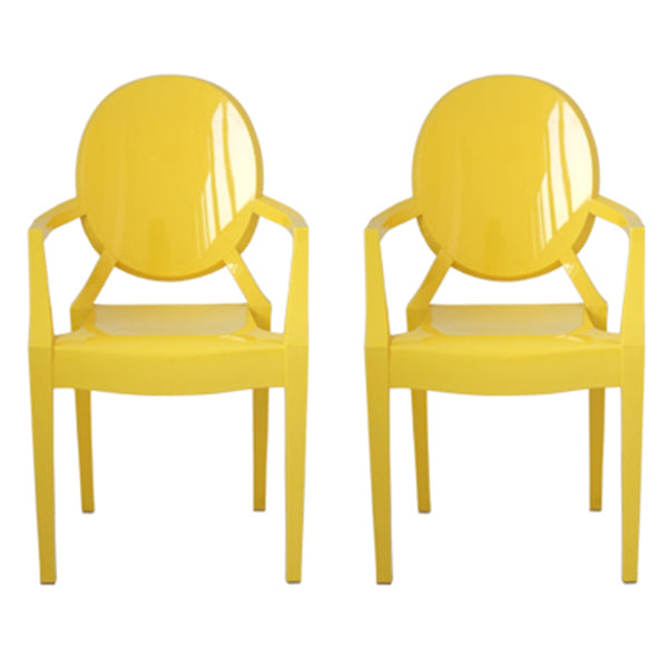 Nordic Style Plastic Dining Side Chair Dining Arm Side Chairs for Kitchen Yellow 2 Piece Set Clearhalo ' kitchen&dining_furn' 'Dining Chairs' 'Dining Tables & Seating' 'dining_chair' 'furn' 'furn_dining_chair' 'Furniture' 'furniture_dining_chair' 'Kitchen & Dining Furniture' 'kitchen' 4098636