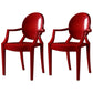 Nordic Style Plastic Dining Side Chair Dining Arm Side Chairs for Kitchen Red 2 Piece Set Clearhalo ' kitchen&dining_furn' 'Dining Chairs' 'Dining Tables & Seating' 'dining_chair' 'furn' 'furn_dining_chair' 'Furniture' 'furniture_dining_chair' 'Kitchen & Dining Furniture' 'kitchen' 4098639