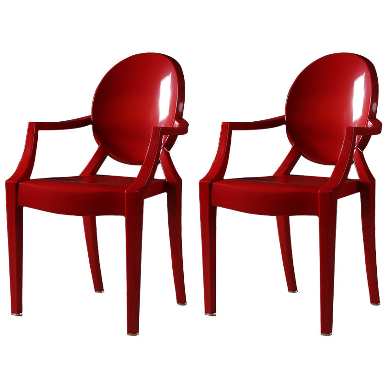 Nordic Style Plastic Dining Side Chair Dining Arm Side Chairs for Kitchen Red 2 Piece Set Clearhalo ' kitchen&dining_furn' 'Dining Chairs' 'Dining Tables & Seating' 'dining_chair' 'furn' 'furn_dining_chair' 'Furniture' 'furniture_dining_chair' 'Kitchen & Dining Furniture' 'kitchen' 4098639