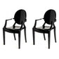 Nordic Style Plastic Dining Side Chair Dining Arm Side Chairs for Kitchen Black 2 Piece Set Clearhalo ' kitchen&dining_furn' 'Dining Chairs' 'Dining Tables & Seating' 'dining_chair' 'furn' 'furn_dining_chair' 'Furniture' 'furniture_dining_chair' 'Kitchen & Dining Furniture' 'kitchen' 4098642