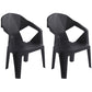 Contemporary Style Stacking Dining Chair Slat Back Plastic Dining Arm Chairs Black 2 Piece Set Clearhalo ' kitchen&dining_furn' 'Dining Chairs' 'Dining Tables & Seating' 'dining_chair' 'furn' 'furn_dining_chair' 'Furniture' 'furniture_dining_chair' 'Kitchen & Dining Furniture' 'kitchen' 4098649