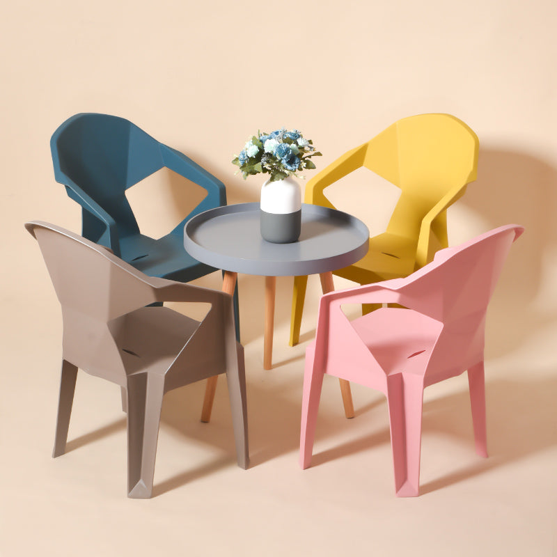 Contemporary Style Stacking Dining Chair Slat Back Plastic Dining Arm Chairs Clearhalo ' kitchen&dining_furn' 'Dining Chairs' 'Dining Tables & Seating' 'dining_chair' 'furn' 'furn_dining_chair' 'Furniture' 'furniture_dining_chair' 'Kitchen & Dining Furniture' 'kitchen' 4098651