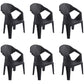 Contemporary Style Stacking Dining Chair Slat Back Plastic Dining Arm Chairs Black 6 Piece Set Clearhalo ' kitchen&dining_furn' 'Dining Chairs' 'Dining Tables & Seating' 'dining_chair' 'furn' 'furn_dining_chair' 'Furniture' 'furniture_dining_chair' 'Kitchen & Dining Furniture' 'kitchen' 4098653