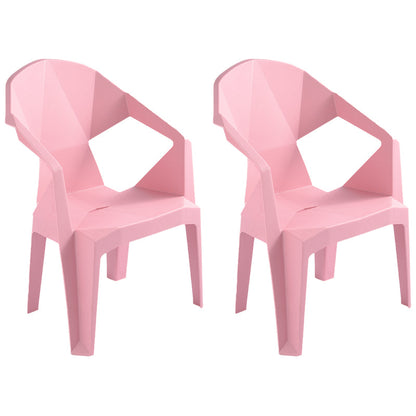 Contemporary Style Stacking Dining Chair Slat Back Plastic Dining Arm Chairs Pink 2 Piece Set Clearhalo ' kitchen&dining_furn' 'Dining Chairs' 'Dining Tables & Seating' 'dining_chair' 'furn' 'furn_dining_chair' 'Furniture' 'furniture_dining_chair' 'Kitchen & Dining Furniture' 'kitchen' 4098660