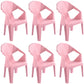 Contemporary Style Stacking Dining Chair Slat Back Plastic Dining Arm Chairs Pink 6 Piece Set Clearhalo ' kitchen&dining_furn' 'Dining Chairs' 'Dining Tables & Seating' 'dining_chair' 'furn' 'furn_dining_chair' 'Furniture' 'furniture_dining_chair' 'Kitchen & Dining Furniture' 'kitchen' 4098664