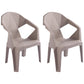 Contemporary Style Stacking Dining Chair Slat Back Plastic Dining Arm Chairs Coffee 2 Piece Set Clearhalo ' kitchen&dining_furn' 'Dining Chairs' 'Dining Tables & Seating' 'dining_chair' 'furn' 'furn_dining_chair' 'Furniture' 'furniture_dining_chair' 'Kitchen & Dining Furniture' 'kitchen' 4098667