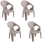 Contemporary Style Stacking Dining Chair Slat Back Plastic Dining Arm Chairs Coffee 4 Piece Set Clearhalo ' kitchen&dining_furn' 'Dining Chairs' 'Dining Tables & Seating' 'dining_chair' 'furn' 'furn_dining_chair' 'Furniture' 'furniture_dining_chair' 'Kitchen & Dining Furniture' 'kitchen' 4098669