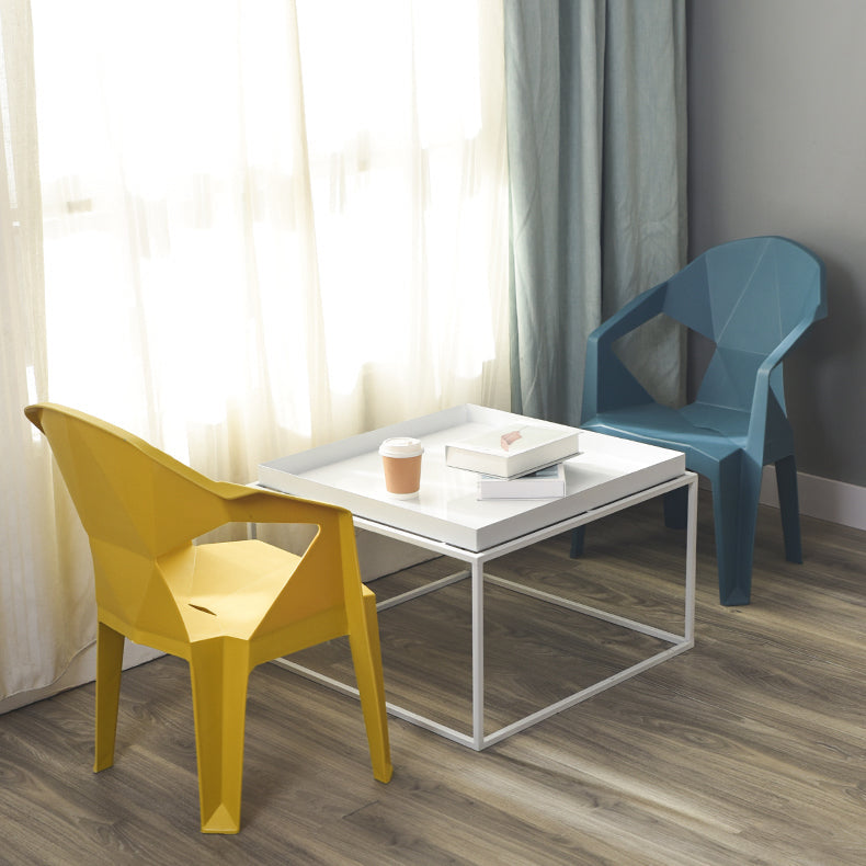 Contemporary Style Stacking Dining Chair Slat Back Plastic Dining Arm Chairs Clearhalo ' kitchen&dining_furn' 'Dining Chairs' 'Dining Tables & Seating' 'dining_chair' 'furn' 'furn_dining_chair' 'Furniture' 'furniture_dining_chair' 'Kitchen & Dining Furniture' 'kitchen' 4098670