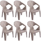 Contemporary Style Stacking Dining Chair Slat Back Plastic Dining Arm Chairs Coffee 6 Piece Set Clearhalo ' kitchen&dining_furn' 'Dining Chairs' 'Dining Tables & Seating' 'dining_chair' 'furn' 'furn_dining_chair' 'Furniture' 'furniture_dining_chair' 'Kitchen & Dining Furniture' 'kitchen' 4098671