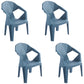 Contemporary Style Stacking Dining Chair Slat Back Plastic Dining Arm Chairs Blue 4 Piece Set Clearhalo ' kitchen&dining_furn' 'Dining Chairs' 'Dining Tables & Seating' 'dining_chair' 'furn' 'furn_dining_chair' 'Furniture' 'furniture_dining_chair' 'Kitchen & Dining Furniture' 'kitchen' 4098674