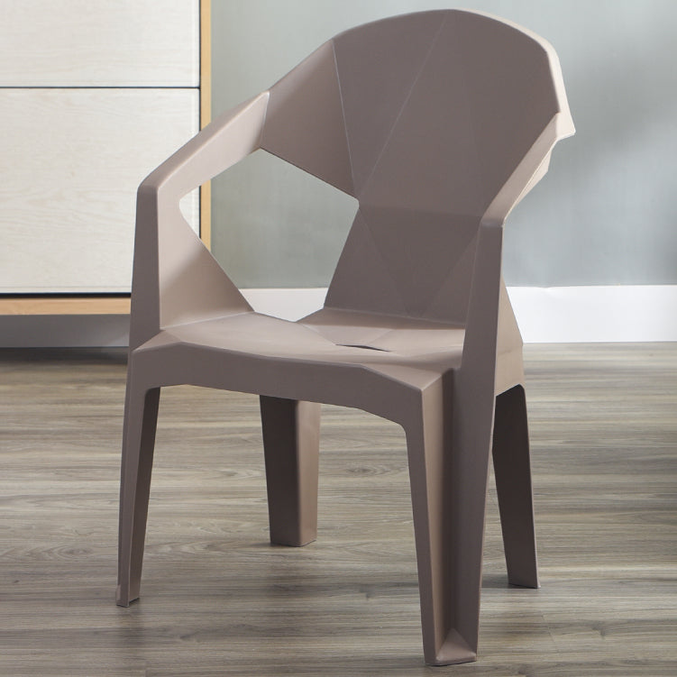 Contemporary Style Stacking Dining Chair Slat Back Plastic Dining Arm Chairs Clearhalo ' kitchen&dining_furn' 'Dining Chairs' 'Dining Tables & Seating' 'dining_chair' 'furn' 'furn_dining_chair' 'Furniture' 'furniture_dining_chair' 'Kitchen & Dining Furniture' 'kitchen' 4098675