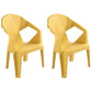 Contemporary Style Stacking Dining Chair Slat Back Plastic Dining Arm Chairs Yellow 2 Piece Set Clearhalo ' kitchen&dining_furn' 'Dining Chairs' 'Dining Tables & Seating' 'dining_chair' 'furn' 'furn_dining_chair' 'Furniture' 'furniture_dining_chair' 'Kitchen & Dining Furniture' 'kitchen' 4098677