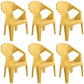 Contemporary Style Stacking Dining Chair Slat Back Plastic Dining Arm Chairs Yellow 6 Piece Set Clearhalo ' kitchen&dining_furn' 'Dining Chairs' 'Dining Tables & Seating' 'dining_chair' 'furn' 'furn_dining_chair' 'Furniture' 'furniture_dining_chair' 'Kitchen & Dining Furniture' 'kitchen' 4098679