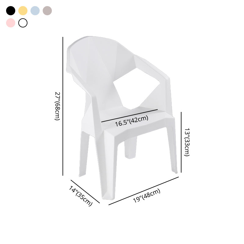 Contemporary Style Stacking Dining Chair Slat Back Plastic Dining Arm Chairs Clearhalo ' kitchen&dining_furn' 'Dining Chairs' 'Dining Tables & Seating' 'dining_chair' 'furn' 'furn_dining_chair' 'Furniture' 'furniture_dining_chair' 'Kitchen & Dining Furniture' 'kitchen' 4098680