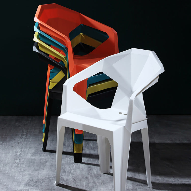 Modern Stacking Dining Side Chairs Slat Back Plastic Dining Arm Chairs Clearhalo ' kitchen&dining_furn' 'Dining Chairs' 'Dining Tables & Seating' 'dining_chair' 'furn' 'furn_dining_chair' 'Furniture' 'furniture_dining_chair' 'Kitchen & Dining Furniture' 'kitchen' 4098683