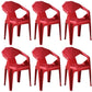 Modern Stacking Dining Side Chairs Slat Back Plastic Dining Arm Chairs Red 6 Piece Set Clearhalo ' kitchen&dining_furn' 'Dining Chairs' 'Dining Tables & Seating' 'dining_chair' 'furn' 'furn_dining_chair' 'Furniture' 'furniture_dining_chair' 'Kitchen & Dining Furniture' 'kitchen' 4098686