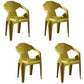 Modern Stacking Dining Side Chairs Slat Back Plastic Dining Arm Chairs Yellow 4 Piece Set Clearhalo ' kitchen&dining_furn' 'Dining Chairs' 'Dining Tables & Seating' 'dining_chair' 'furn' 'furn_dining_chair' 'Furniture' 'furniture_dining_chair' 'Kitchen & Dining Furniture' 'kitchen' 4098690