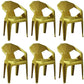 Modern Stacking Dining Side Chairs Slat Back Plastic Dining Arm Chairs Yellow 6 Piece Set Clearhalo ' kitchen&dining_furn' 'Dining Chairs' 'Dining Tables & Seating' 'dining_chair' 'furn' 'furn_dining_chair' 'Furniture' 'furniture_dining_chair' 'Kitchen & Dining Furniture' 'kitchen' 4098692