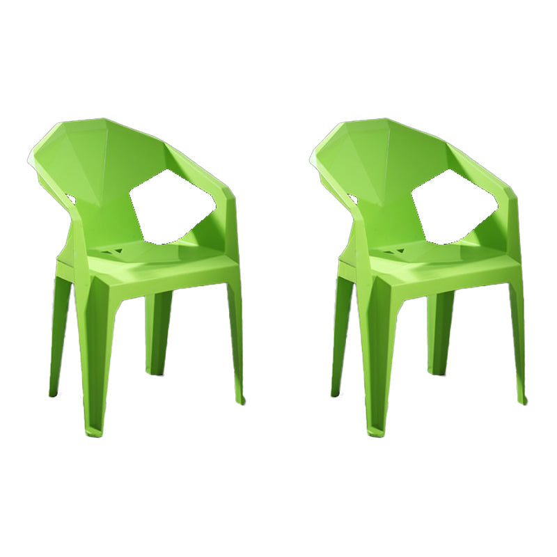 Modern Stacking Dining Side Chairs Slat Back Plastic Dining Arm Chairs Fruit Green 2 Piece Set Clearhalo ' kitchen&dining_furn' 'Dining Chairs' 'Dining Tables & Seating' 'dining_chair' 'furn' 'furn_dining_chair' 'Furniture' 'furniture_dining_chair' 'Kitchen & Dining Furniture' 'kitchen' 4098694