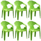 Modern Stacking Dining Side Chairs Slat Back Plastic Dining Arm Chairs Fruit Green 6 Piece Set Clearhalo ' kitchen&dining_furn' 'Dining Chairs' 'Dining Tables & Seating' 'dining_chair' 'furn' 'furn_dining_chair' 'Furniture' 'furniture_dining_chair' 'Kitchen & Dining Furniture' 'kitchen' 4098698
