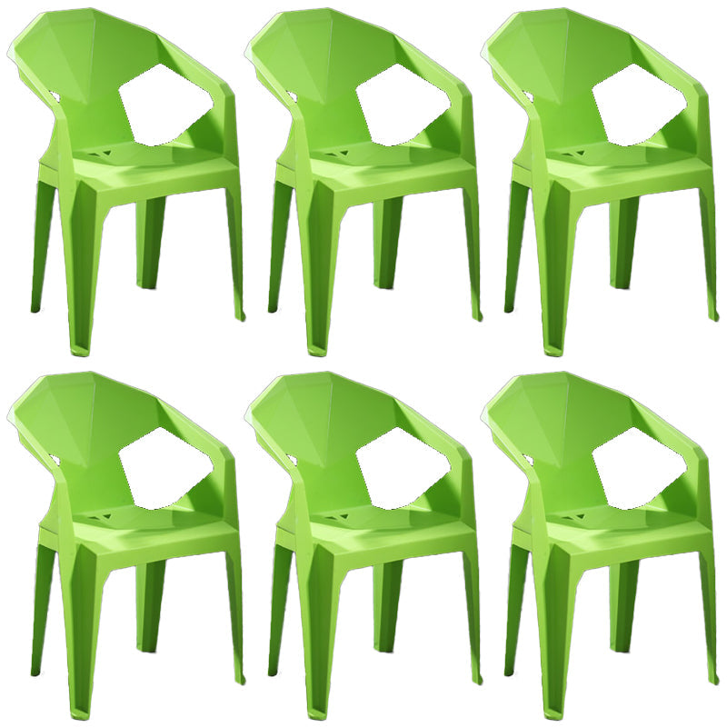 Modern Stacking Dining Side Chairs Slat Back Plastic Dining Arm Chairs Fruit Green 6 Piece Set Clearhalo ' kitchen&dining_furn' 'Dining Chairs' 'Dining Tables & Seating' 'dining_chair' 'furn' 'furn_dining_chair' 'Furniture' 'furniture_dining_chair' 'Kitchen & Dining Furniture' 'kitchen' 4098698