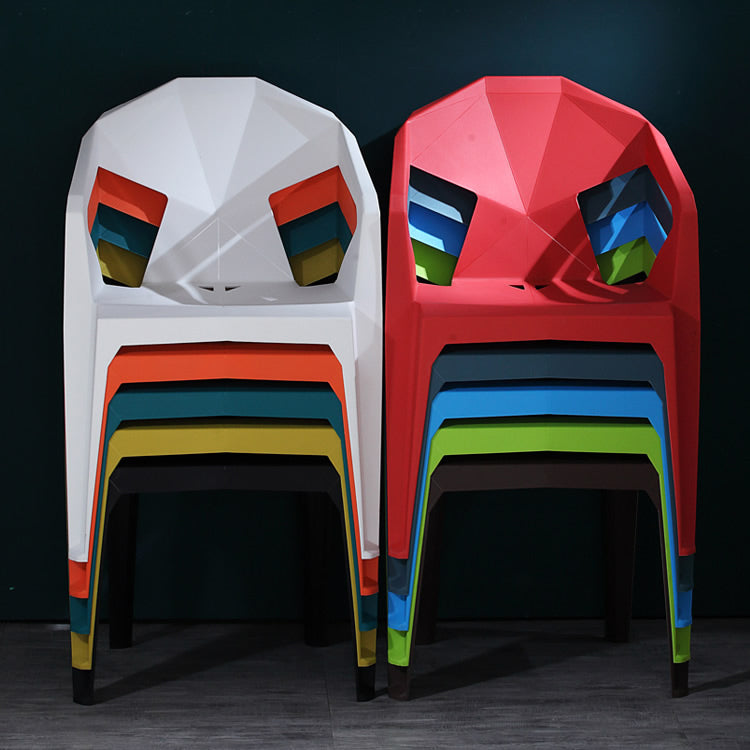 Modern Stacking Dining Side Chairs Slat Back Plastic Dining Arm Chairs Clearhalo ' kitchen&dining_furn' 'Dining Chairs' 'Dining Tables & Seating' 'dining_chair' 'furn' 'furn_dining_chair' 'Furniture' 'furniture_dining_chair' 'Kitchen & Dining Furniture' 'kitchen' 4098700