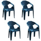 Modern Stacking Dining Side Chairs Slat Back Plastic Dining Arm Chairs Peacock Blue 4 Piece Set Clearhalo ' kitchen&dining_furn' 'Dining Chairs' 'Dining Tables & Seating' 'dining_chair' 'furn' 'furn_dining_chair' 'Furniture' 'furniture_dining_chair' 'Kitchen & Dining Furniture' 'kitchen' 4098701